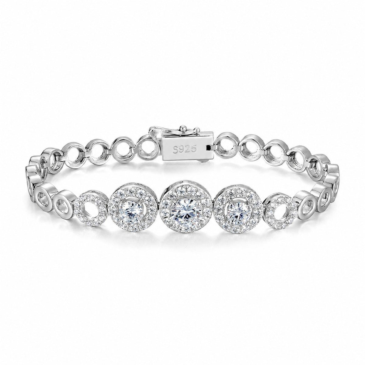 The Apolline Halo Moissanite Bracelet