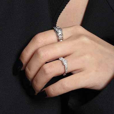 Chunky Fashion Bubble 925 Sterling Silver Adjustable Ring