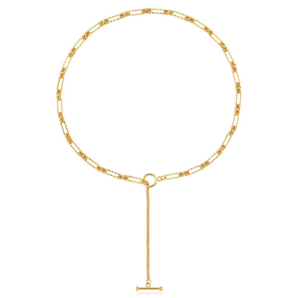 Stella -  T-Bar OT Shape Knot Chain 925 Sterling Silver Necklace