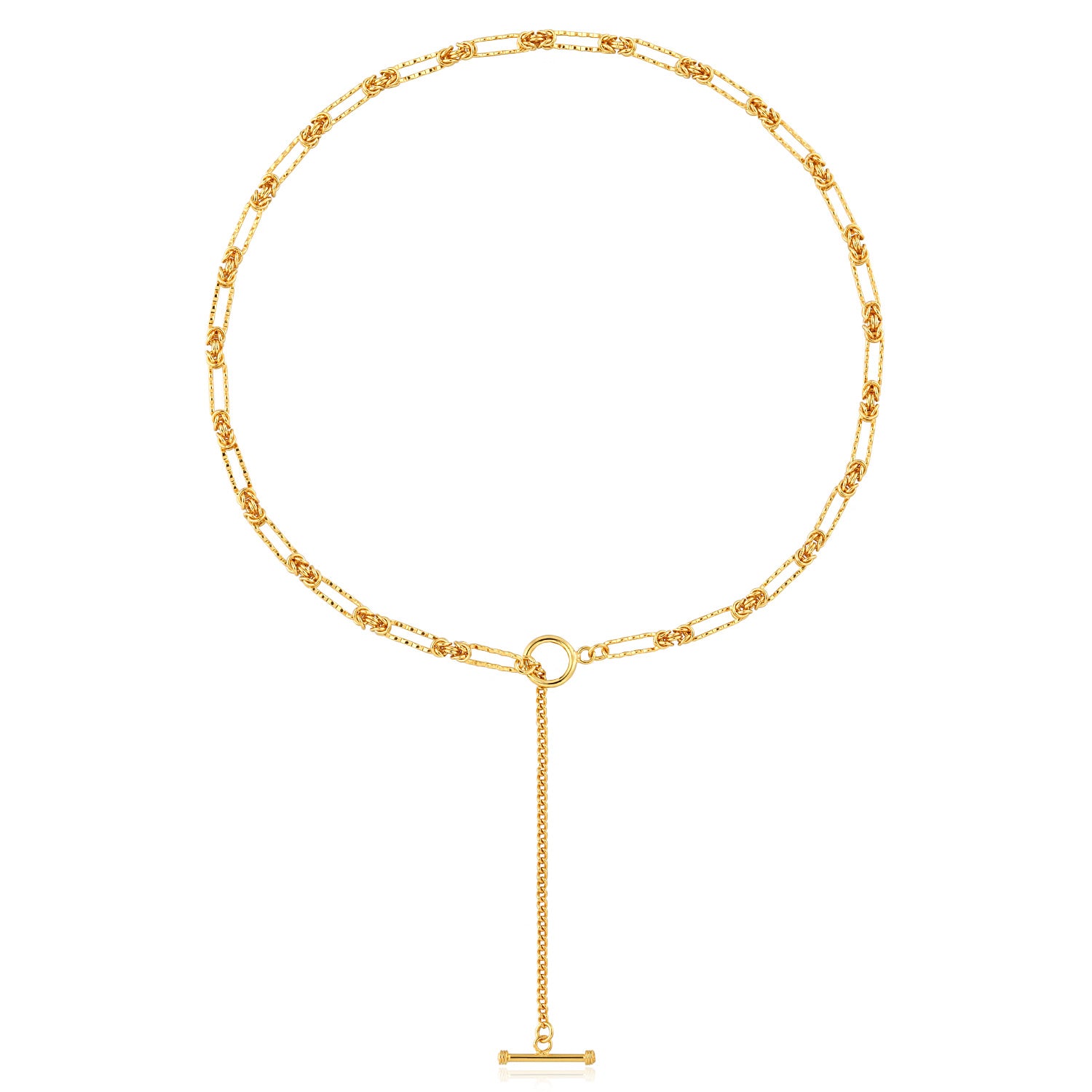 Stella -  T-Bar OT Shape Knot Chain 925 Sterling Silver Necklace
