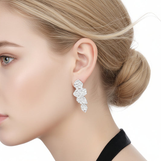 Evening Wear Elegant Unique Tassel Design, 925 Sterling Silver Silver Dangle Earrings, perfect for any special occasion