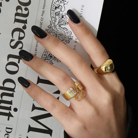 Party CZ Chain Tassels 925 Sterling Silver Adjustable Ring