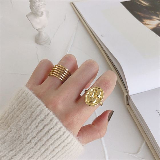Minimalism Multilayer Lines 925 Sterling Silver Adjustable Ring