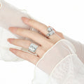 Fashion Hamme Paint 925 Sterling Silver Adjustable Ring