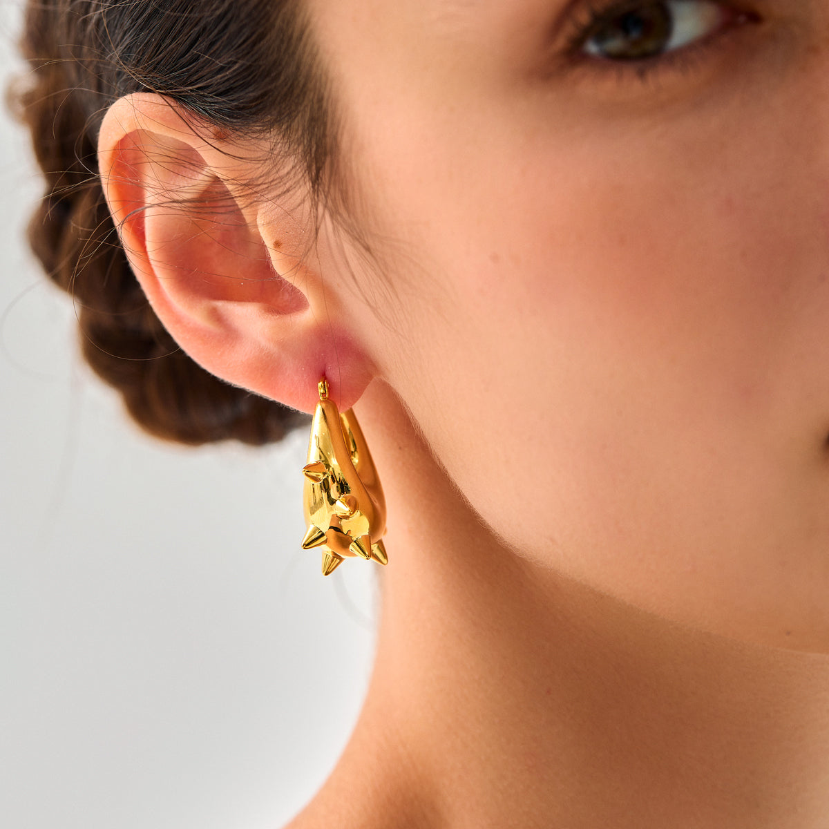 999 Pure Silver Huge Classic U Shape Rivet Electroforming Chunky Hoop Earrings