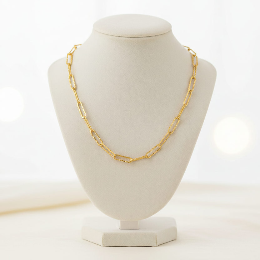 Stylish On-Trend  Hollow Geometry Chain 925 Sterling Silver Necklace