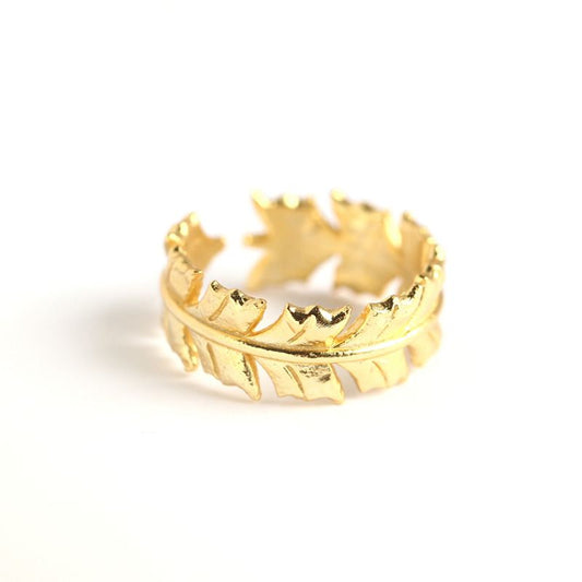 Leaf Shape New 925 Sterling Silver Adjustable Ring