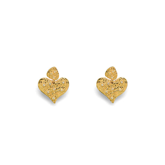 Beautiful Sweet Girl Heart 925 Sterling Silver Stud Earrings