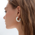 S999 Large Light  Chunky Electroforming 999 Pure Silver Statement Earrings