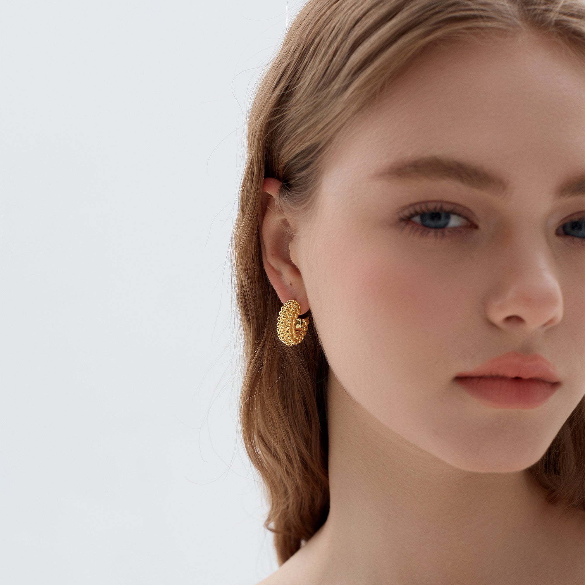 Trendy 999 Sterling Silver Chunky Round Hoop Earrings