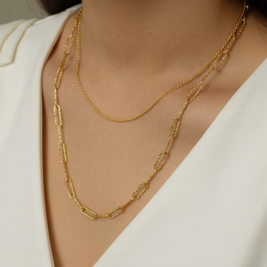 Stylish On-Trend  Hollow Geometry Chain 925 Sterling Silver Necklace