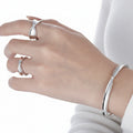 Stunning Fashion Knot 925 Sterling Silver Open Bangle