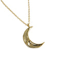 Minimalist Hammered Irregular Crescent Moon 925 Sterling Silver Necklace
