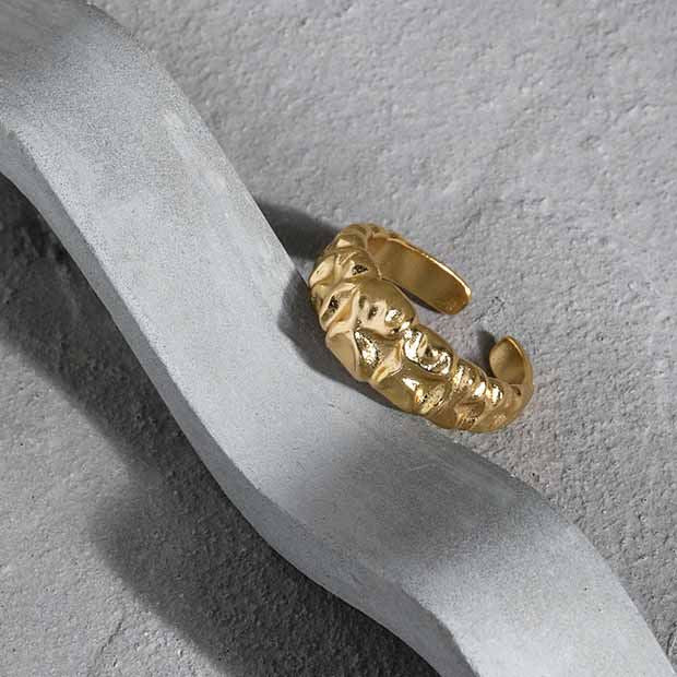 Chunky Fashion Bubble 925 Sterling Silver Adjustable Ring