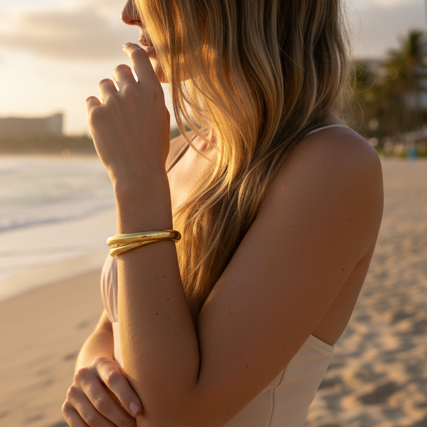 chunky double chuff bracelet