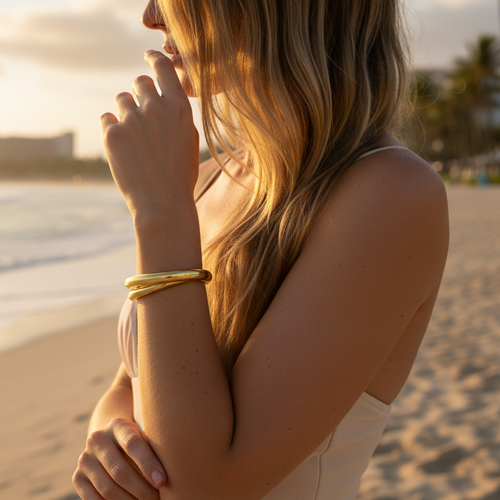 chunky double chuff bracelet