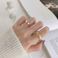 Fashion Wheat Twisted Pattern 925 Sterling Silver Adjustable Ring