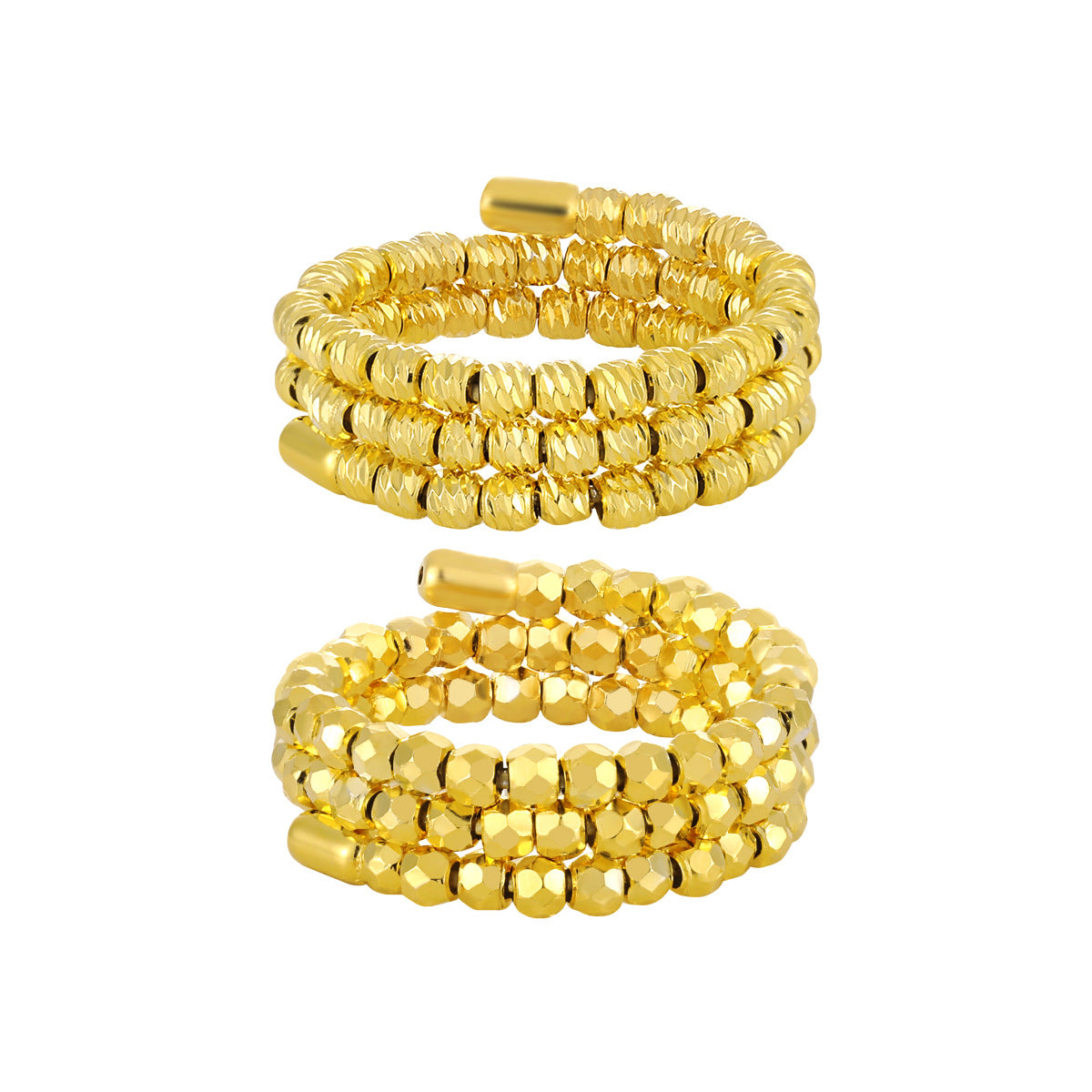 Triple Layers Rhombus Beads 925 Sterling Silver Adjustable Ring