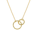 Elegant exquisite double interlocking circular ring texture S925 sterling silver necklace for women