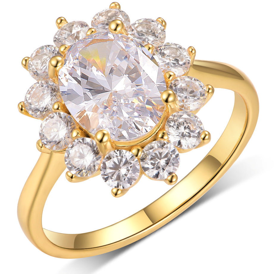 The Soleil Halo Moissanite Ring