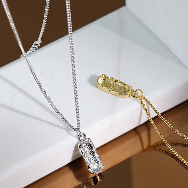 Gift for Her -  Elegant Gold or Silver Peanut 925 Sterling Silver Necklace
