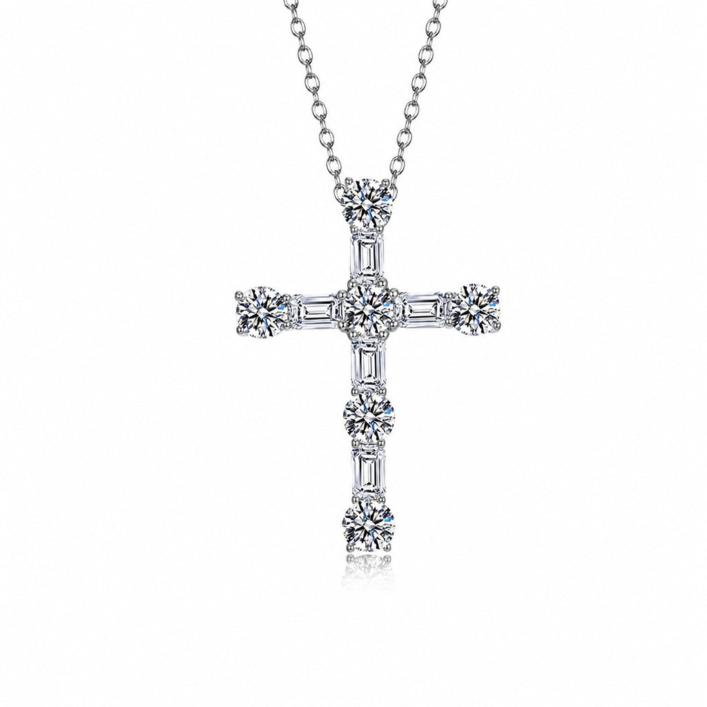 The Grace Cross Moissanite Pendant Necklace