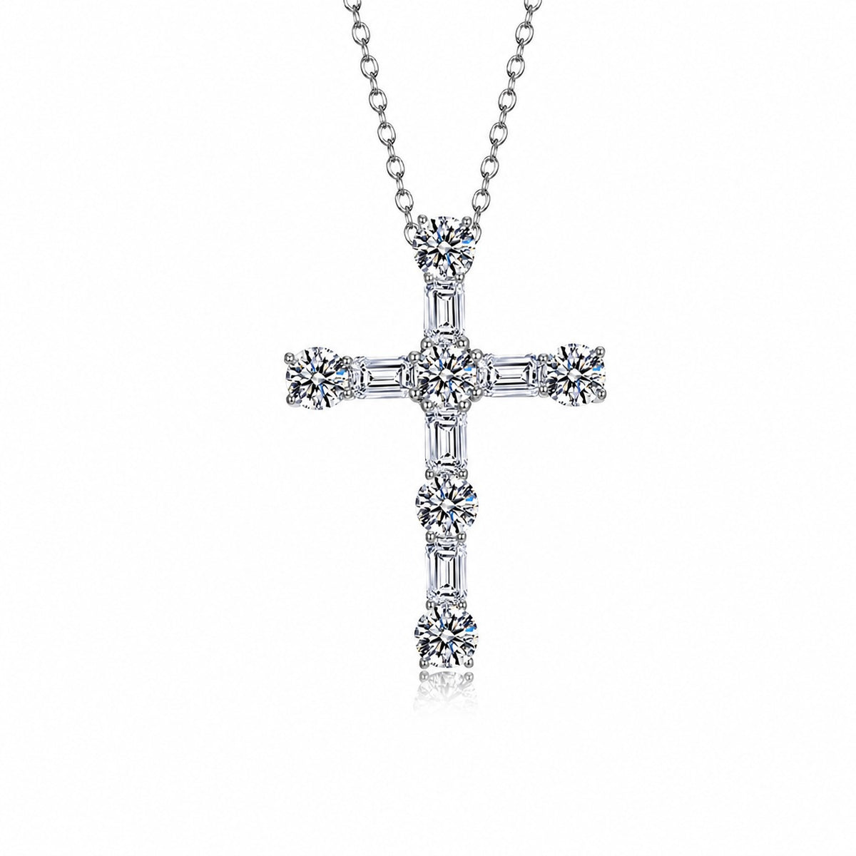 The Grace Cross Moissanite Pendant Necklace