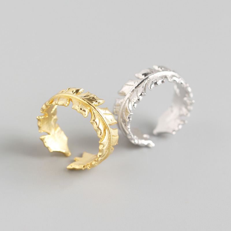 Leaf Shape New 925 Sterling Silver Adjustable Ring