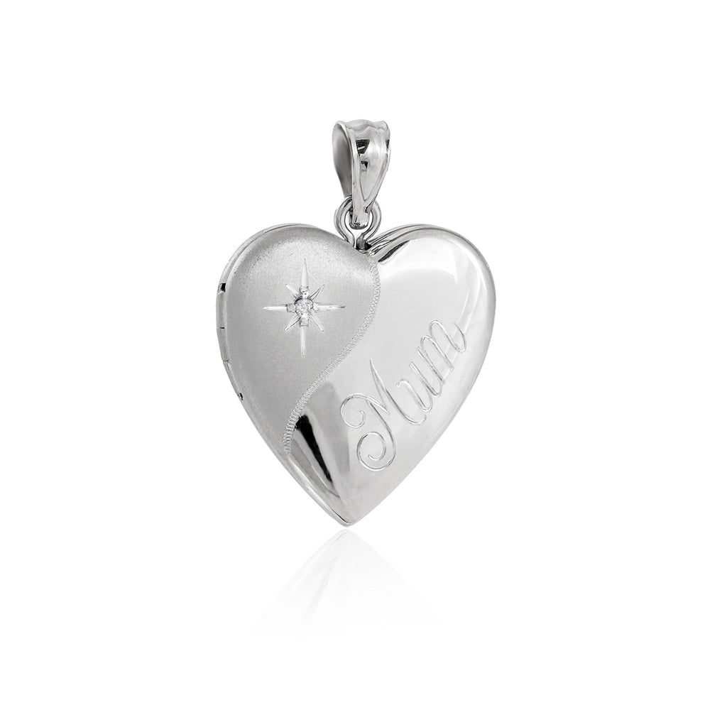 Mother's Day CZ Star Heart Locket Necklace