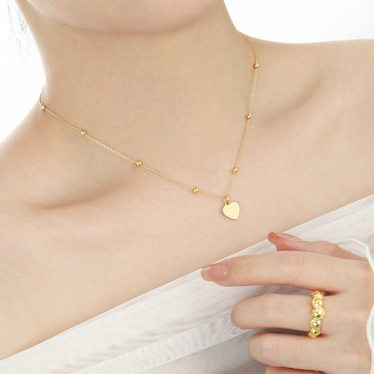 Curb Chain Heart 925 Sterling Silver Necklace, 18K Gold Plated