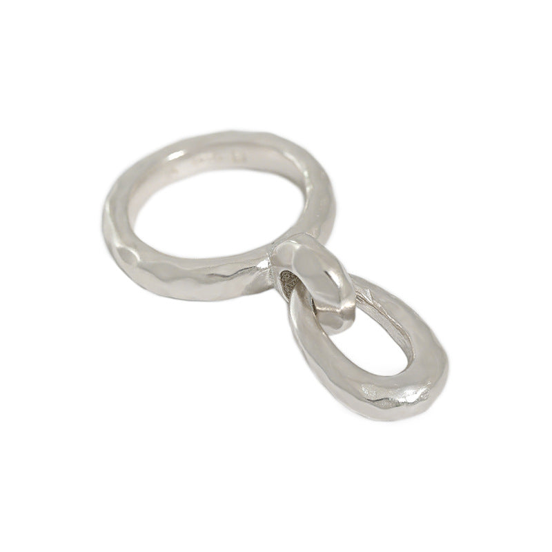 Fashion Hollow Buckle 925 Sterling Silver Adjustable Ring