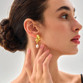 S999 Trendy influencer Knots Lightweight Electroforming Chunky Huge Statement Earrings