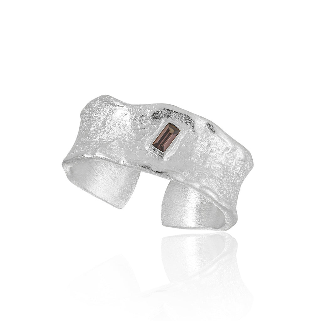 925 Sterling Silver stylish ring with Mini Baguette CZ Adjustable Ring