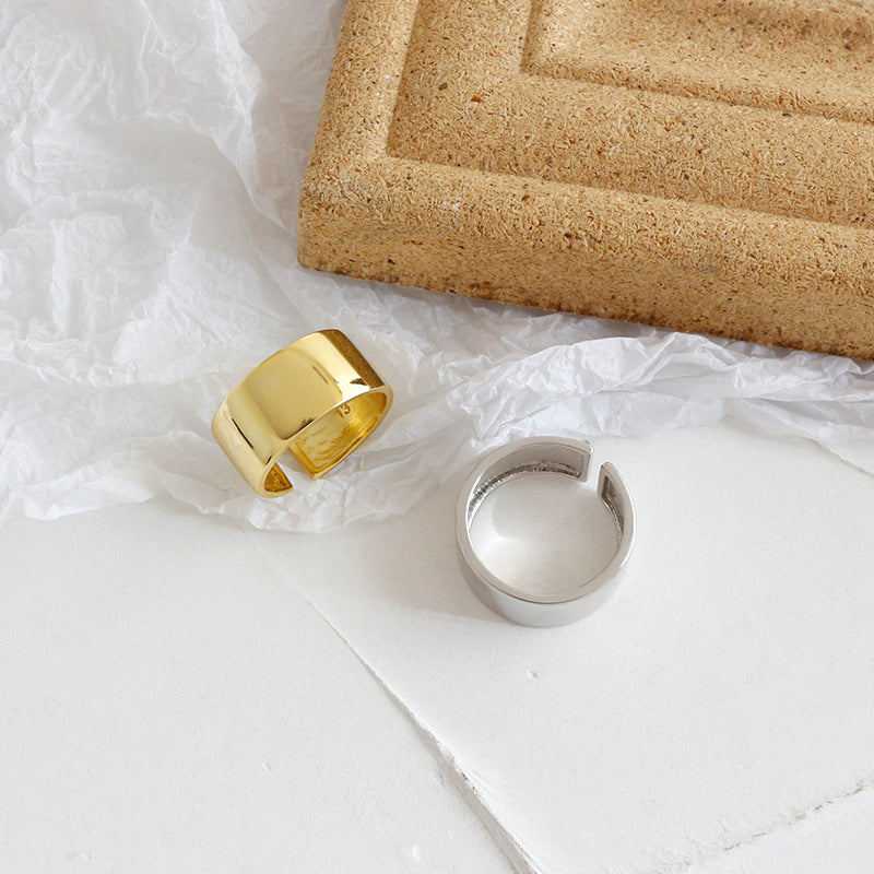 Smooth Wide Band  Adjustable Ring