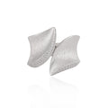Fashion Chunky CZ Border Geometry 925 Sterling Silver Adjustable Ring