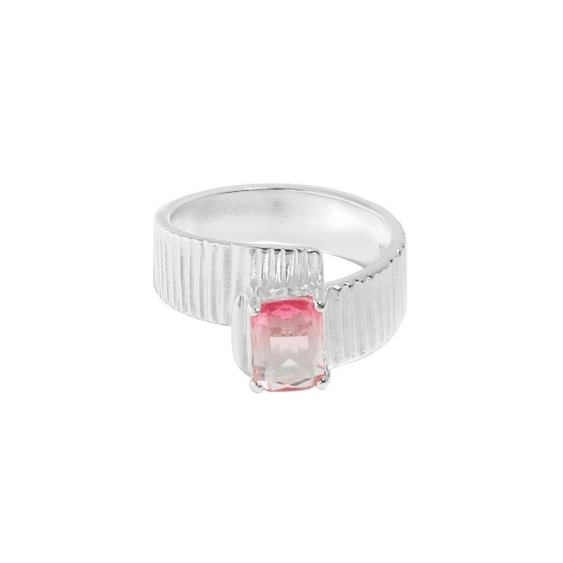 Stylish Fading Emerald Gear 925 Sterling Silver Adjustable Ring
