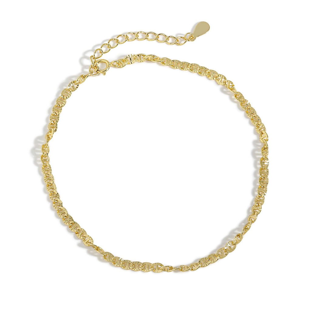 Anklet - Cute Pig Nose Chain 925 Sterling Silver