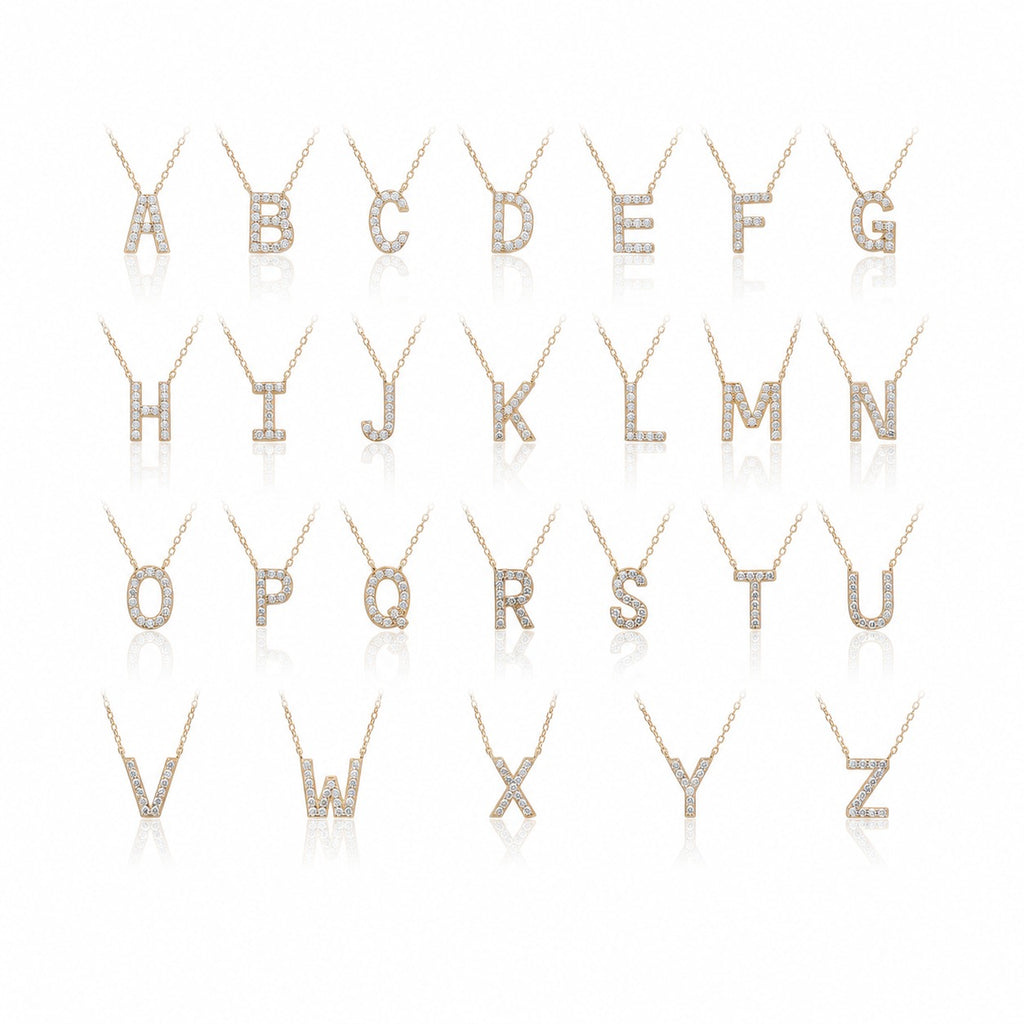 Name Initial Letter Collarbone Necklace