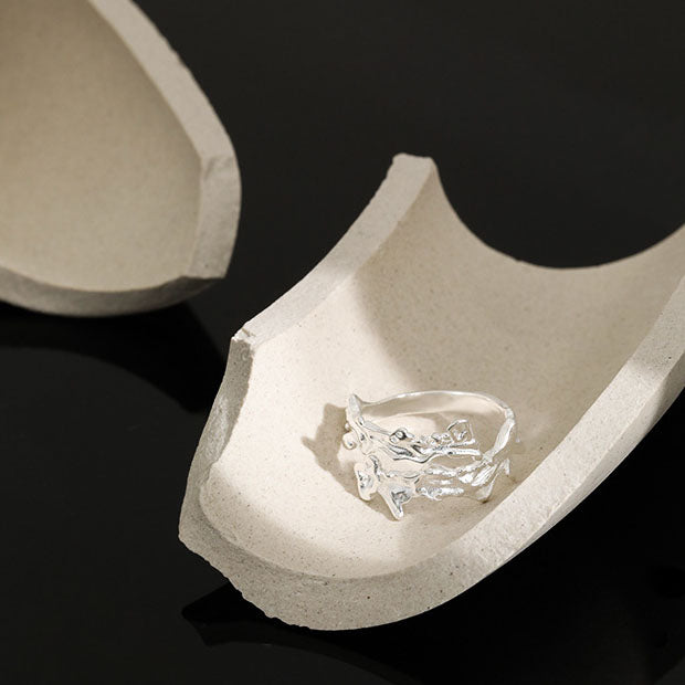 Stylish Irregular Cross Fashion 925 Sterling Silver Adjustable Ring