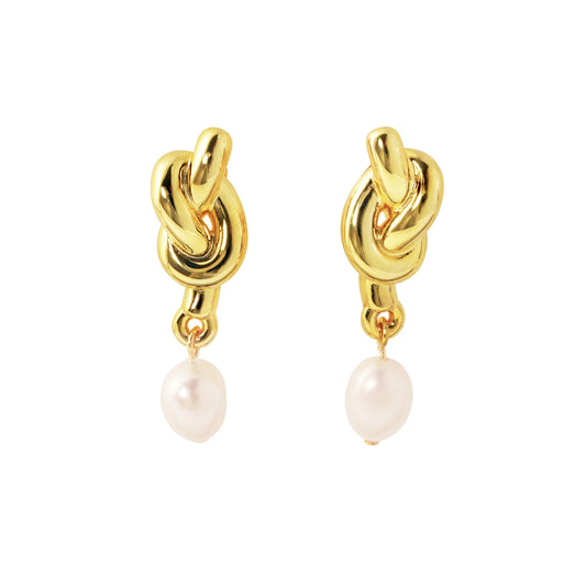 Fine Jewellery Natural Pearl Knot 999 Sterling Silver Large Light  Dangling Earrings