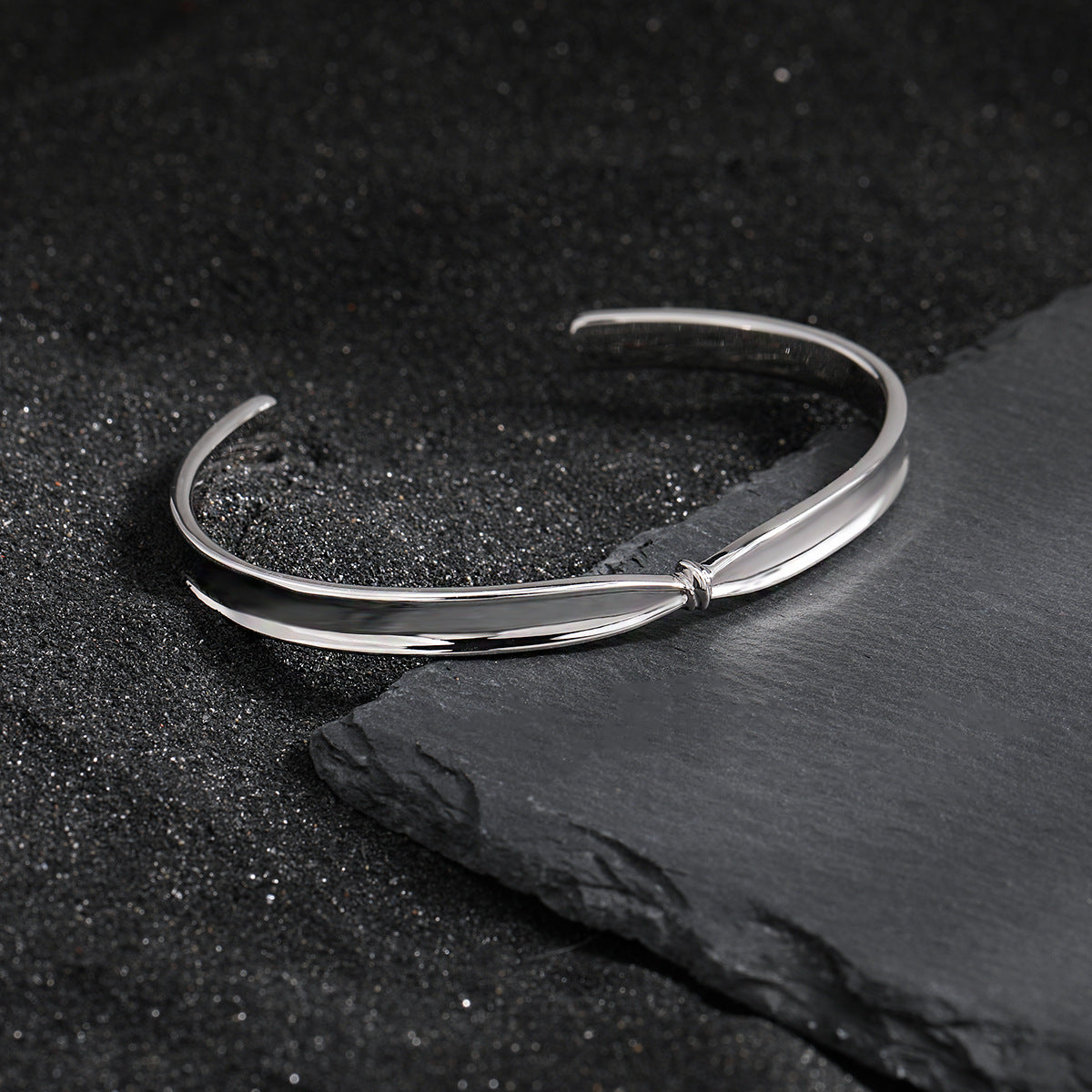 Stunning Fashion Knot 925 Sterling Silver Open Bangle