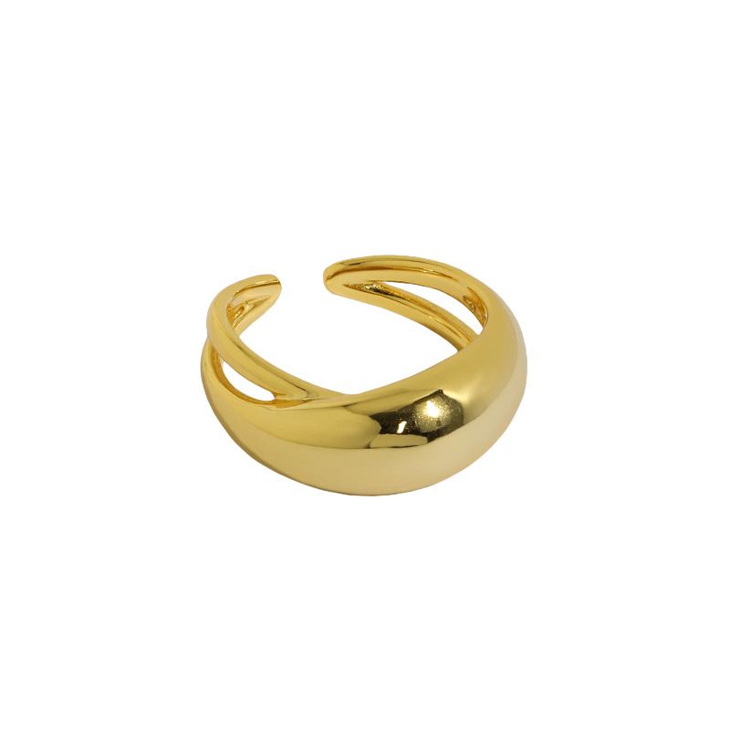Chunky Oval Ellipse 925 Sterling Silver Adjustable Ring