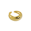 Chunky Oval Ellipse 925 Sterling Silver Adjustable Ring