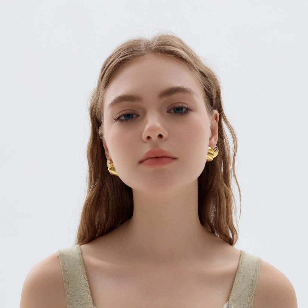 Fine Jewellery Statement Chunky Electroforming Classic Double Cross 999 Sterling Silver Stud Earrings