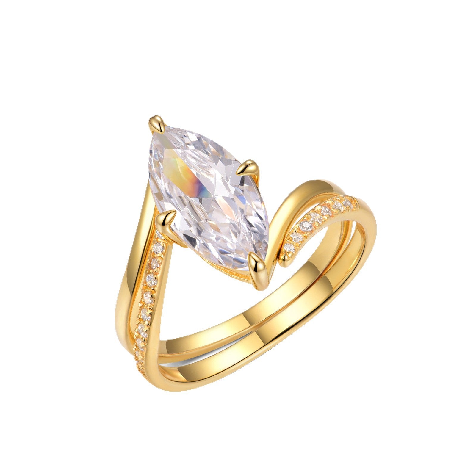 Marquise Moissanite Stackable Ring,  Gold Or White Gold Elegant Modern Wedding Party Gift