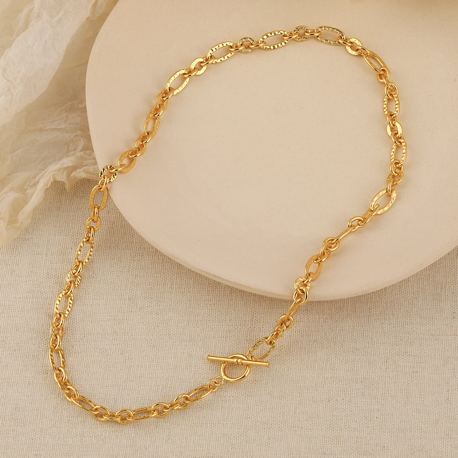 Sofia - Hollow Wave Oval Natural Pearl Chain 925 Sterling Silver Necklace