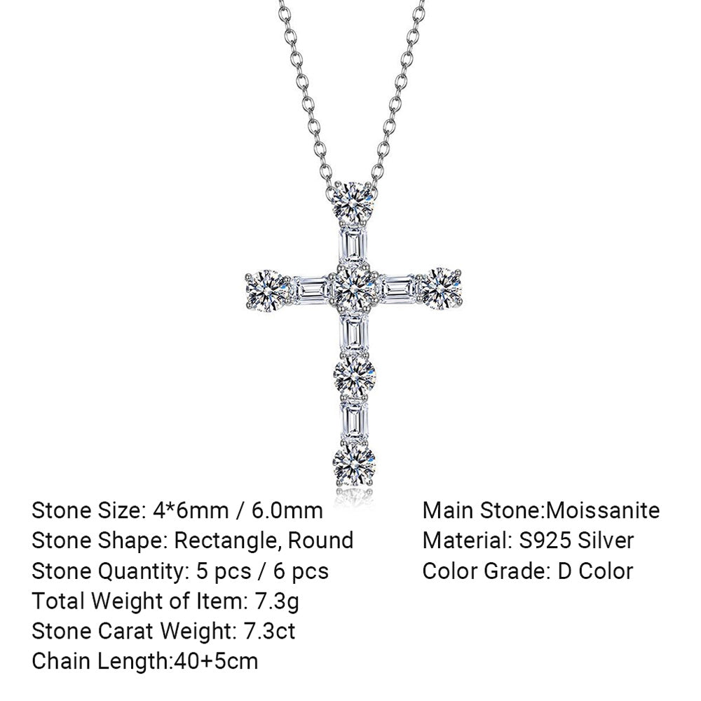 The Grace Cross Moissanite Pendant Necklace