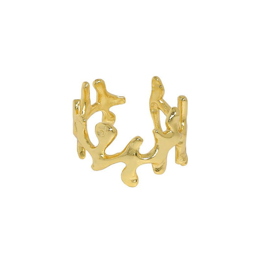 Stylish Irregular Flame 925 Sterling Silver Adjustable Ring