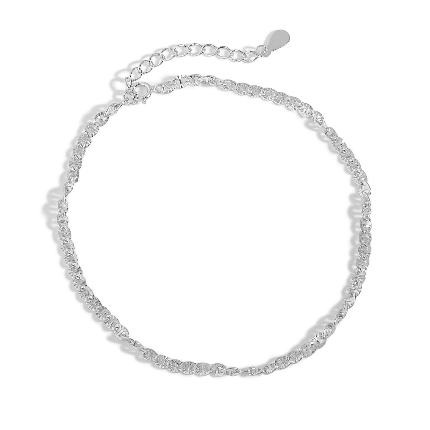 Anklet - Cute Pig Nose Chain 925 Sterling Silver