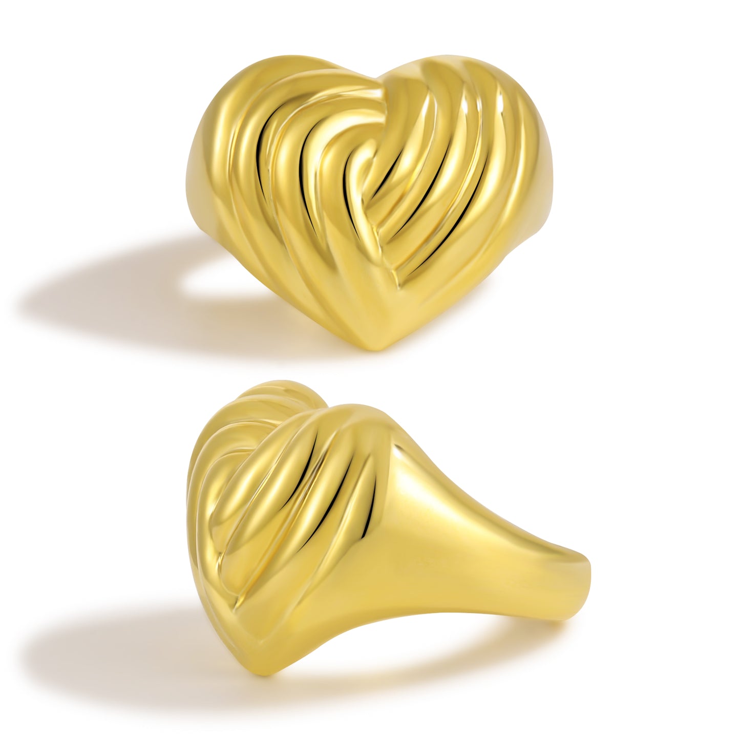 Beautiful 999 Sterling Silver Women Chunky Heart 999 Sterling Silver Ring